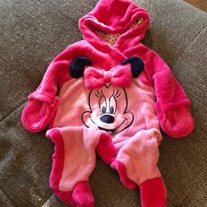 DISNEY Minnie Mouse fleecy pink onesie 0/3 mth